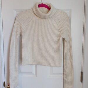 American Eagle Outfitters Cream Turtleneck Sweater